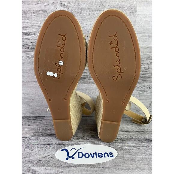 Splendid Womens Woven Espadrille Wedge Sandals Size 9.5 Beige - Picture 5 of 5